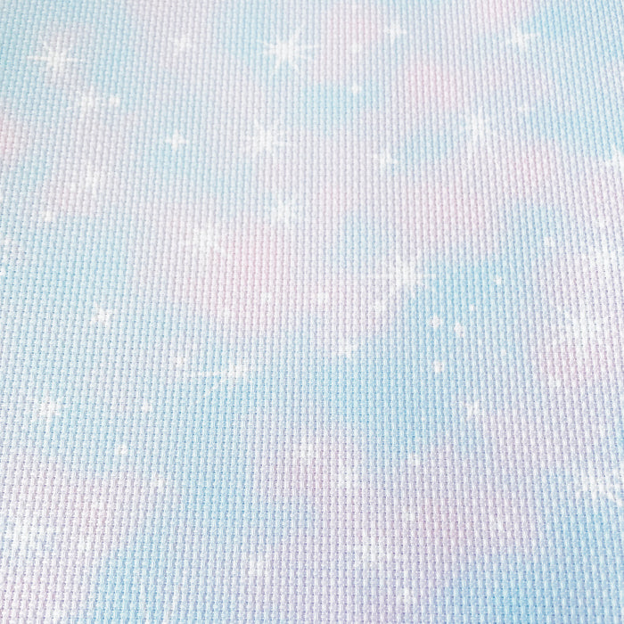 Fairy Dust Cloud Pink/Blue Printed Evenweave 28ct